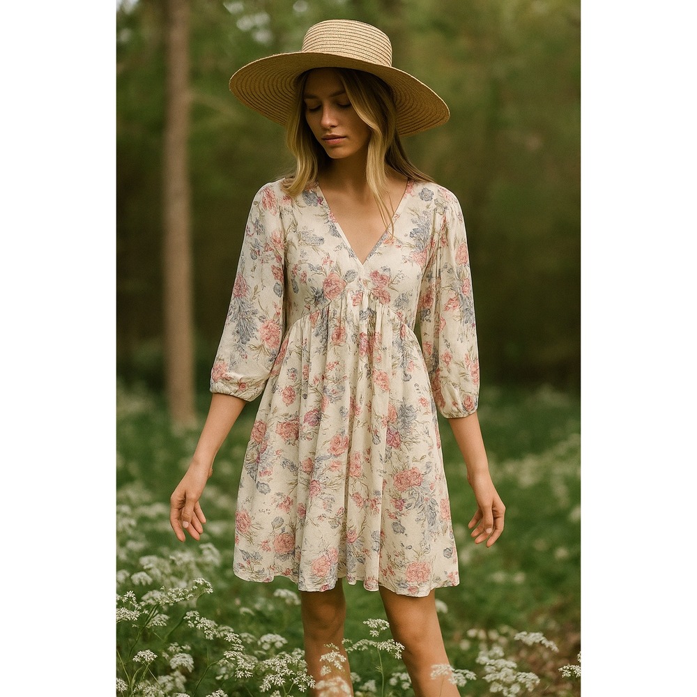 Umgee Dress Women S‎ Colorful Floral Mini Cottagecore Peasant Festival Casual